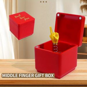 Funny Prank Box with Heart - Surprise Finger Gift for Adults Red Practical joke Secret compartment Cute Prank Toy for Friends