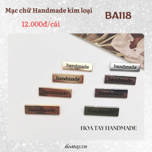 Mạc Chữ Kim Loại "Handmade" - Mạc trang trí túi ví BA118
