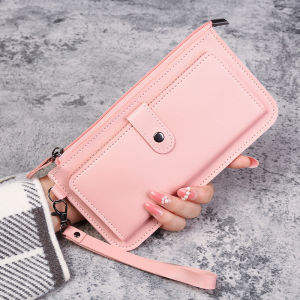 JIFANPAUL | Pink PU Leather Long Wallet Large Capacity Multicard Slot