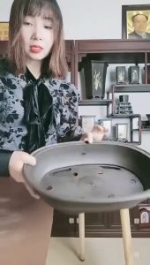 Home Deco กระถางบอนไซ ทรงแบน กระถางทรงเตี้ย bonsai pot extra large flower pot Imitation purple sand oval bonsai pot