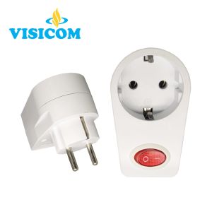 Steker Stop Kontak Arde 1 Lubang Dengan Saklar VISICOM VS-424P VS424P Steker Arde On Off