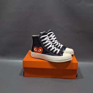 SEPATU CNVRS 70S HIGH X SDJ PLAY LOVE HITAM PUTIH SOL GLOSSY 36-43 SNEAKERS BLACK WHITE