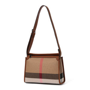 Aidrani New high-end plaid hand-held small square bag casual and versatile leather shoulder crossbody bag