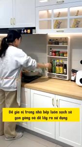 Kệ Tủ Dán Tường 4 Tầng Đựng Mỹ Phẩm Đồ Dùng Phòng Tắm Gia Vị Nhà Bếp Đa Năng Tiện Lợi