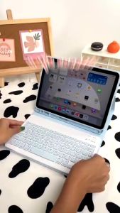 YF 3C รับประกัน1 ปี 🔥แป้นพิมพ์ไทย🔥 แป้นพิมพ์บลูทูธ เมาส์บลูทูธ (ชาร์จได้) คีย์บอร์ดไร้สาย คีย์บอร์ดบลูทูธ ใช้ได้กับ/คอมพิวเตอร์ พกพาง่าย RGBแป้นพิมพ์แสงสี ไฟ 7 ชนิด