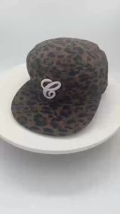 Trendy British Style Retro Large Letter Embroidered Flat-Top Hat Fashionable and Casual Versatile and Suitable for All Occasio