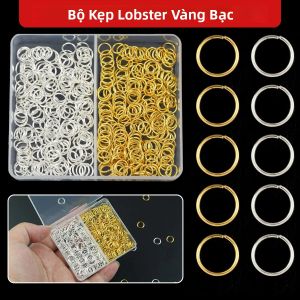 1 Hộp Khóa Móc Kim Loại Vàng/Bạc 4-10mm Khóa Tròn Đóng Kín Dùng Làm Trang Sức Tự Làm Móc Khóa Mặt Dây Túi Phụ Kiện Khóa Móc Mở