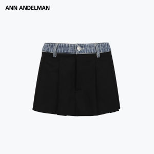 ANN ANDELMAN | Denim Patchwork A-line Short Skirt Pants