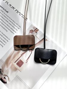 Original Simple Retro Top Layer Cowhide Leather Key Holder Card Holder XIANYU Brand Functional Small Bag Pure Color Pattern