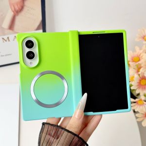 Luxury Hinge Protection Gradient Magnetic Case for Samsung Galaxy Z Fold 8 Wide Fold 7 6 5 4 Fold8 Ultra for Magsafe Matte Cover