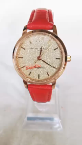 Đồng hồ OLIVIA BURTON Nữ Chính hãng Mặt cili cát vàng .Dây da đỏ .Máy quạt nhật Hàng mới 100%