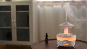 UFO Aromatherapy Humidifier Colorful LED Lights Raindrop Humidifier Aromatherapy Diffuser With Essential Oil Home Office