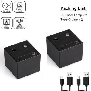 2PCS Mini Laser Party Lights Rechargeable Portable Stage KTV Disco Lamp Atmosphere Laser Lights Flash for Party Xmas Wedding Bar