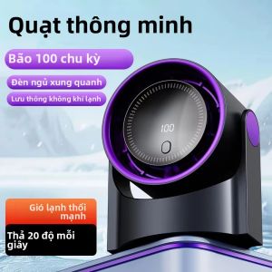 XIAOTREE Quạt Điện Thông Minh Sạc USB Máy Tính Để Bàn Không Cánh Im Lặng Treo Tường Điều Hòa Cho Văn Phòng Cắm Trại Trong Nhà 100 Tốc Độ