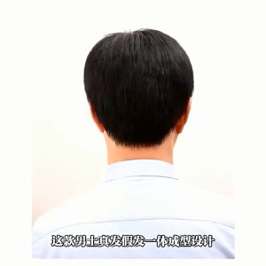 100% Real Human Hair Silk Top Wigs Mens Short Full Wig Hairpiece Toupees For Man Gift for Father