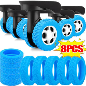 8Pcs Thicken Luggage Wheels Protector Cover Anti-wear Silicone Luggage Suitcase Reduce Noise Wheels Guard Cover Accessories