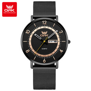 OPK Original Authentic Mens Watch Waterproof Luxury Fashion Atmosphere Stainless Steel Strap Wear-Resistant Scratch-Resistant Luminous Date Quartz Watch