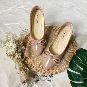 Flatshoes SHAKILA Glamora - Sepatu Sandal Balet Wanita Pita Glosy Sol Karet NonSlip