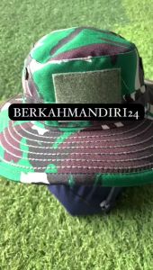 Topi Rimba Motif Malvinas Tali Kepala Topi Camping Tactical Bahan Velbed Velcro