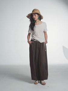 Giordano Online Exclusive Womens Wide Leg Elastic Waist Pants 18415902