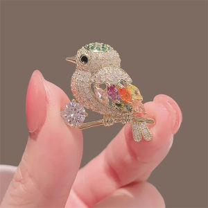 Sparkling Colorful Zircon Birds Brooch For Women Rhinestone Crystal Animal Brooches Coat Dress Lapel Pins Wedding Party Jewelry