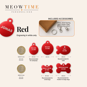 MeowTime Personalised - Laser-Engraved Aluminium Pet Name Tag for Cats and Dogs