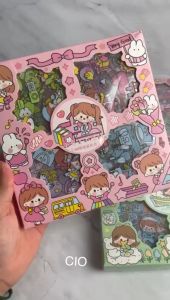 Stiker 2D Sticker botol minum 2D plastik anti air/Buku Diary Stiker Motif/Stiker Anti Air