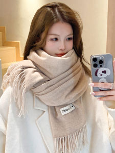 Pure Color Womens Scarf Winter 2025 New Korean Version Versatile High-End Feeling Student Warm Autumn Winter Anti-Han Whit