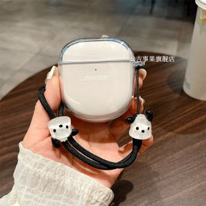 Transparent TPU Case for Bose QuietComfort II(2022) Wireless Earphones with Strap Clear Protective Cover Accessories Earbuds for Bose QC 2