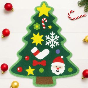 VIKAMA Cartoon Christmas Carpet - Soft and Warm Bedroom Floor Mat - Childrens Room Decorative Floor Pad - Home Decoration