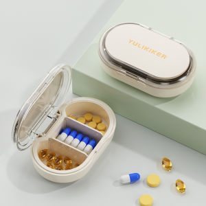 Portable Mini Medicine Box Sealed Moisture Proof Light Proof Travel Friendly Week Long Dose Organizer Compact Drug Storage