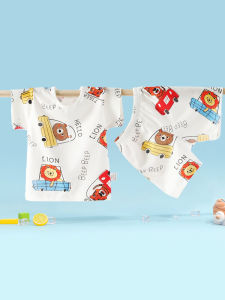 [Big Sale] Summer Baby Short Sleeve Suit Pure Cotton Thin Clothes Boys and Girls Split Two-Piece Suit Toddler Pajamas