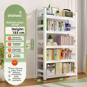 Steel Bookshelf and Storage Multi-Layer Floor Shelf for Kids Books and Toys
