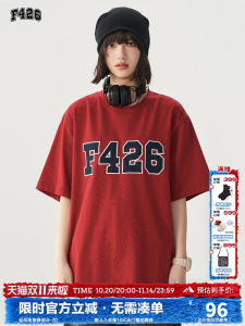 F426 Store Trendy Brand Couple Hip Hop Summer Six Colors Large Logo Patch Embroidery Loose Casual Short Sleeve T-Shirt