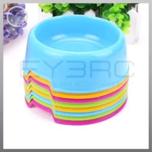 Single Plastic Pet Feeder Bowl Plain Color for Dogs & Cats Durable Easy Clean Dish-Shaped Design