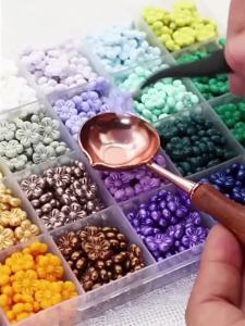 150Pcs/bag Flower-Shaped Sealing Wax Beads Wax Seal Stamp for Embellishment of Card EnvelopeWedding InvitationGift Wrapping