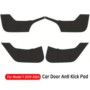 For Tesla Model 3/Y Car Door Anti-Kick Pad Leather Side Door Panel Protective Stickers Trim Anti-Dirty Mat Interior Accessories
