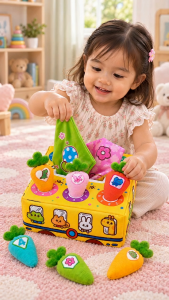 Baby Pro Kids Pull Carrot Tissue Plush Toy Montessori Educational Learning Fun Gift For Toddlers