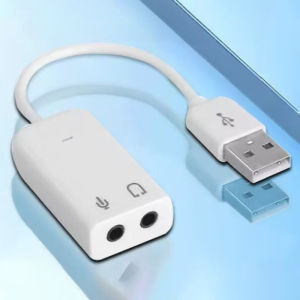7.1 Channel External USB Sound Card with 3.5mm Jack USB Audio Adapter For Headphone and Microphone Compatible with MacBook