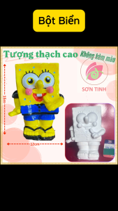 Tượng thạch cao Bọt Biển M65 (Không kèm màu) Bé Tô Màu Tô Tượng