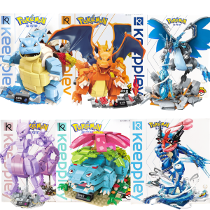 Keeppley | Original Keeppley Pokemon DIY Pikachu Blastoise Charizard Venusaur Mewtwo Gyarados Building Block Model Anime Doll Kids ToyGifts