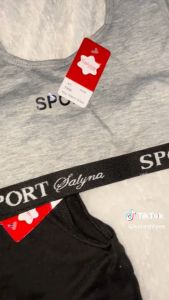 3 / 6 PCS MINISET ANAK PEREMPUAN LUTTY SPORT BRA TANPA BUSA WARNA GELAP WANITA KATUN/MINISET