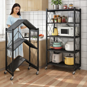 Foldable Freestanding Kitchen Storage Rack
