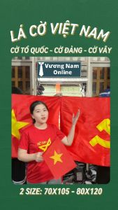 Cờ Tổ Quốc VIỆT NAM Cờ Đảng Logo May Vải Phi Bóng Có Lỗ Xỏ và Dây Cột Nhiều Kích Cỡ VNO147