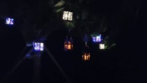 COD Outdoor Solar Hanging Lights LED Garden Landscape Lawn Light Raya Lampu Decor-Warm/Colour