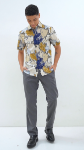 AMK Kemeja Batik Pria Lengan Pendek SHB Surya Ss Brown