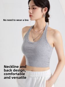 Áo lót AIMO cho nữ không tay kiểu cổ treo màu trắng có đệm ngực mát mẻ