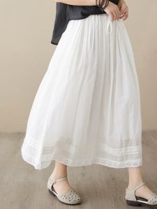 Elastic Waist Drop Flare Hem Womens Half Skirt