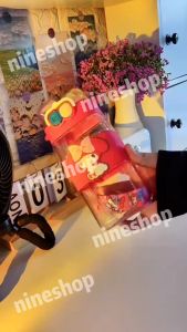 800ml/570ml/550ml Botol Air Kuromi Cinnamoroll Water Bottle Kids Straw Bpa Free Botol Transparent Kawaii Melody Sanrio Travel School Cup Water Bottle