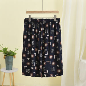 กางเกงขาสั้นผ้าฝ้ายผสมสำหรับผู้ชาย ทรงหลวม กางเกงขาสั้นชายหาด ฤดูร้อน ขนาดใหญ่ กางเกงนอนผ้าไหม ทรงบาง กางเกงขายาวลำลอง